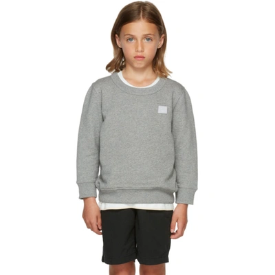 Shop Acne Studios Kids Grey Patch Sweatshirt In Light Grey