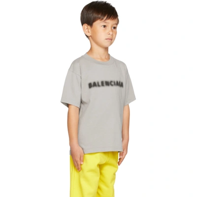 Shop Balenciaga Kids Grey Blurry T-shirt