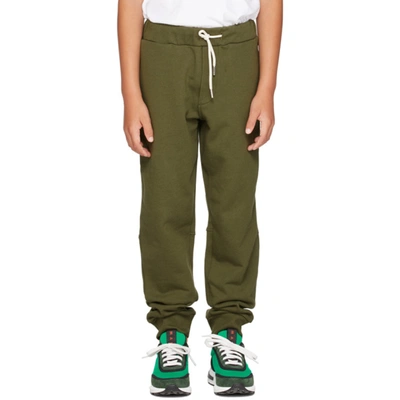 Shop Marni Kids Khaki Drawstring Lounge Pants In Green