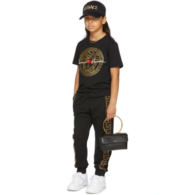 Shop Versace Kids Black Medusa 'gianni' T-shirt