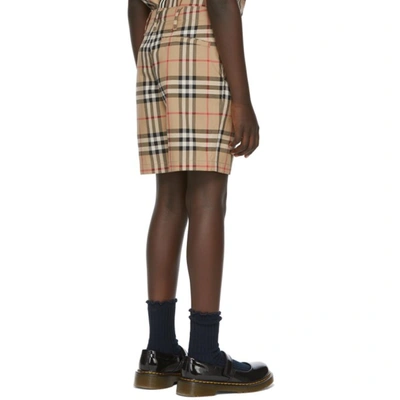 Shop Burberry Kids Beige Vintage Check Tailored Shorts In Archive Beige