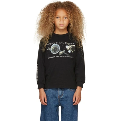 Shop Molo Kids Black Organic Cotton Rin Long Sleeve T-shirt