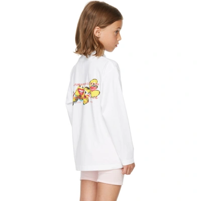MARTINE ROSE SSENSE EXCLUSIVE KIDS WHITE FUNNEL NECK LONG SLEEVE T-SHIRT 