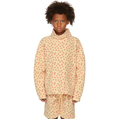 Martine Rose Ssense Exclusive Kids Yellow & Red Fleece Bongo Batwing Pullover In Yellow/red