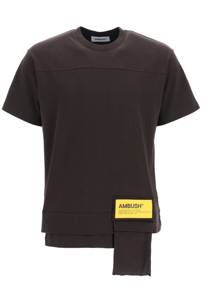 Shop Ambush T-shirt Waist Pocket In Chocolate (brown)