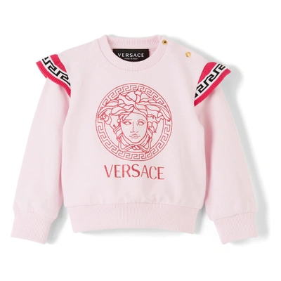 Shop Versace Baby Pink Tracksuit Set In Pearl