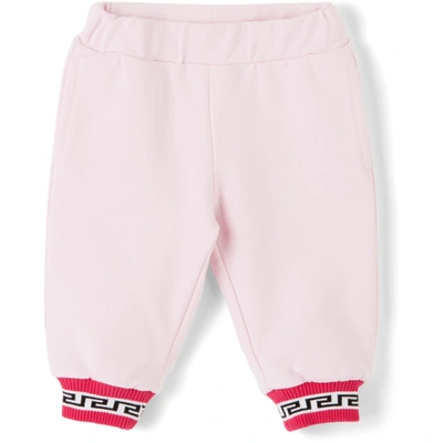 Shop Versace Baby Pink Tracksuit Set In Pearl