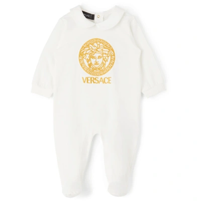 Shop Versace Baby White Medusa Bodysuit