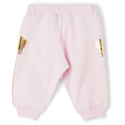 Shop Versace Baby Pink Logo Tracksuit Set In Pearl