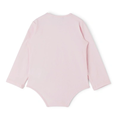Shop Versace Baby Three-pack Pink Medusa Bodysuits In Pearl