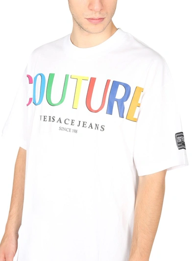 Shop Versace Jeans Couture Crew Neck T-shirt In White