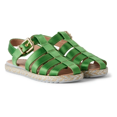 Shop Marni Kids Green Maritime Sandals