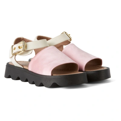 Shop Marni Kids Pink Strap Sandals