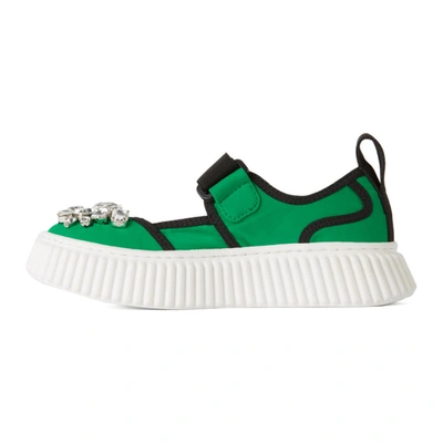 Shop Marni Kids Green Jewel Sneakers
