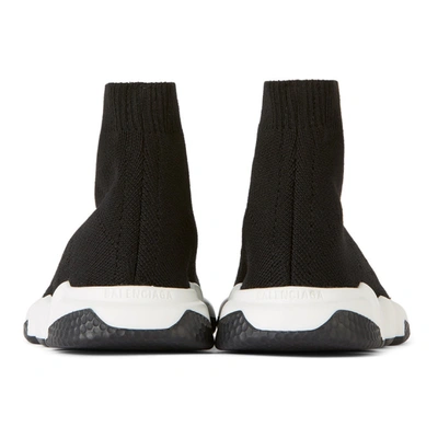 Shop Balenciaga Kids Black & White Speed Sneakers In Black/white