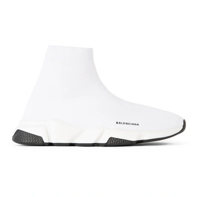 Shop Balenciaga Kids White Speed Sneakers In White/black