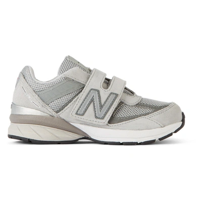New Balance Kids' 990 Suede & Mesh Strap Sneakers In Grey | ModeSens