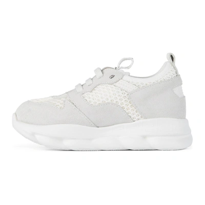 Shop Versace Kids White & Grey Chain Reaction 2 Sneakers