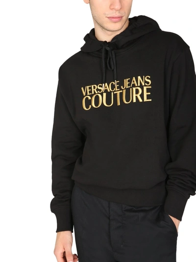 Shop Versace Jeans Couture Hoodie In Black