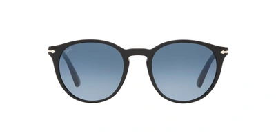 Shop Persol Po3152s 9014q8 Round Sunglasses In Blue