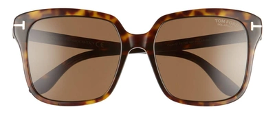Shop Tom Ford Faye Ft0788 52h Square Polarized Sunglasses In Brown