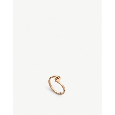 Shop Gucci Women's Rose Gold Gg Running 18ct Rose-gold Ring