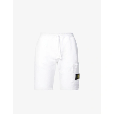 Shop Stone Island Brand-patch Cotton-jersey Shorts