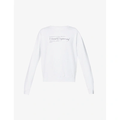 Shop Off-white Mens White  X Pioneer Brand-print Cotton-jersey Sweatshirt Xl