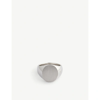 Shop Tom Wood Oval Satin Sterling-silver Signet Ring