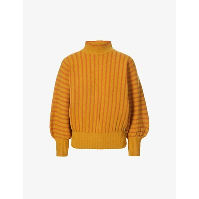 Shop Alemais Womens Tumeric Striped Wool-blend Jumper 12