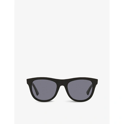 Shop Bottega Veneta Bv1001s Acetate Round-frame Sunglasses In Black
