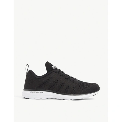Shop Apl Athletic Propulsion Labs Techloom Pro Branded Woven Trainers In Black White Black