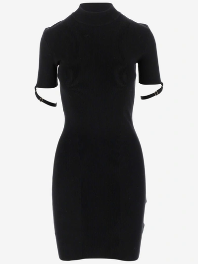 Shop Jacquemus Torre Mini Knit Dress In Black