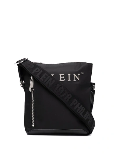 Shop Philipp Plein Iconic Plein Logo Messenger Bag In 黑色