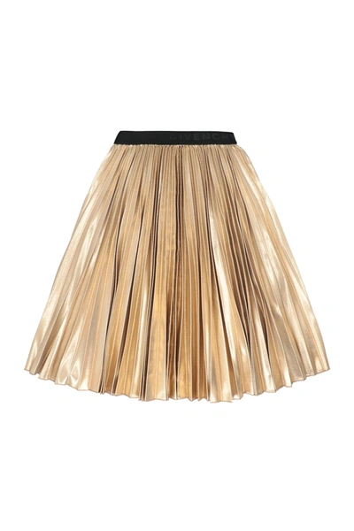 Shop Givenchy Kids Pleated Skirt In Gold