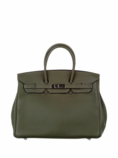 Pre-owned Hermes  Birkin 35 Handbag In 绿色