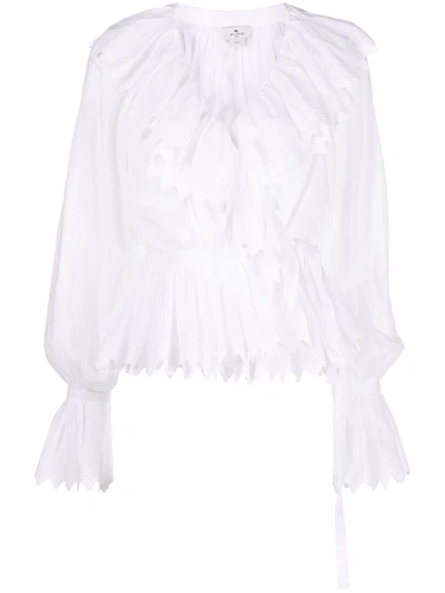 RUFFLE-TRIM BLOUSE