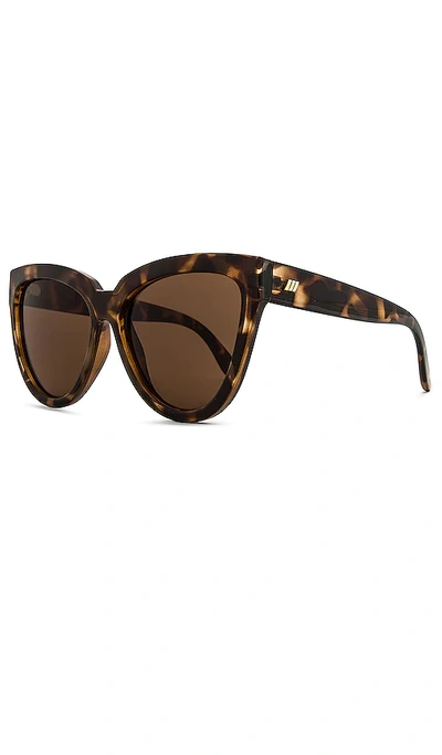 Le Specs Liar Liar Volcanic Tortoise Cateye Sunglasses In Brown