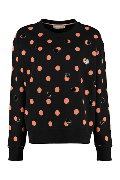 Shop Tory Burch Polka Dot Sweater In Black