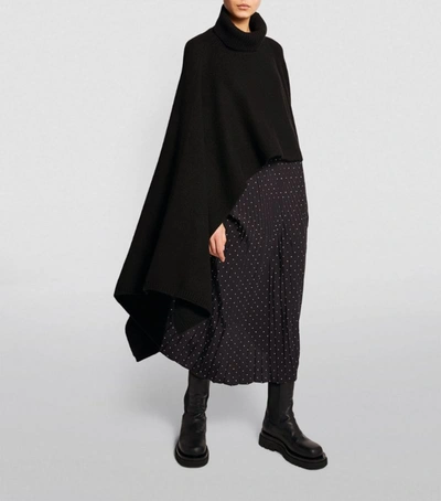 Shop Joseph Cashmere Asymmetric Poncho In Black