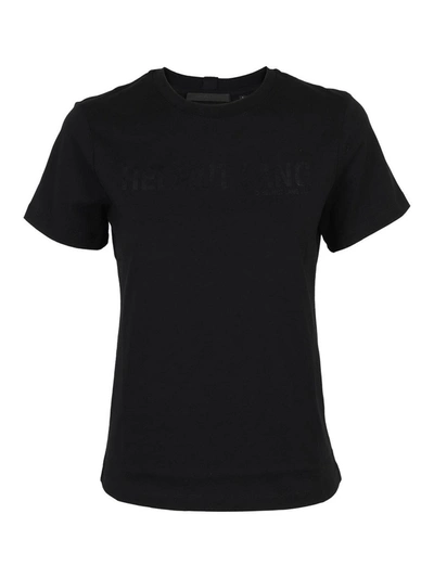 Shop Helmut Lang Tonal Logo T-shirt In Black