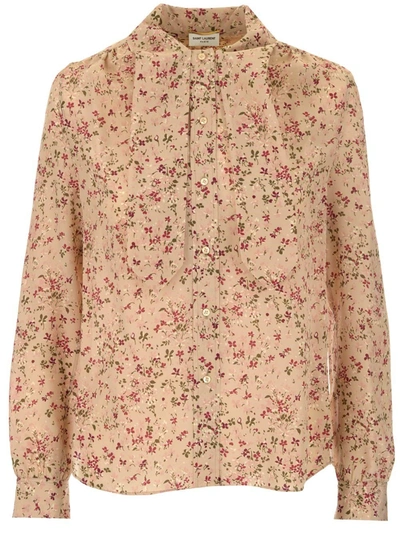 Shop Saint Laurent Floral Printed Blouse In Multi