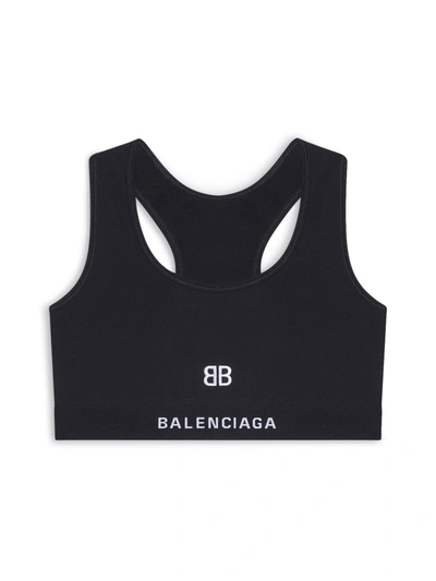 Shop Balenciaga Bra Sports In Black
