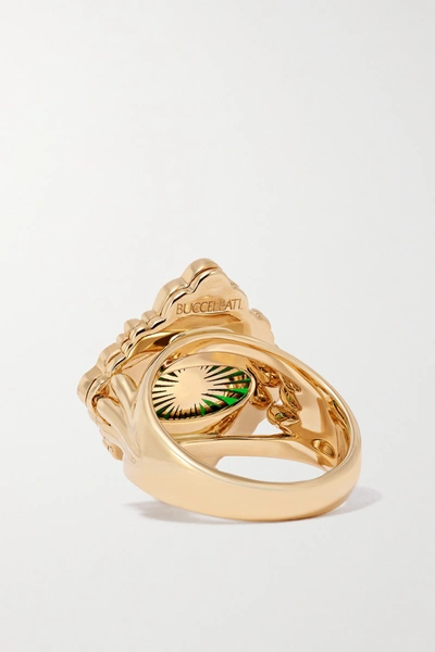 Shop Buccellati Opera Tulle 18-karat Gold Enamel Ring