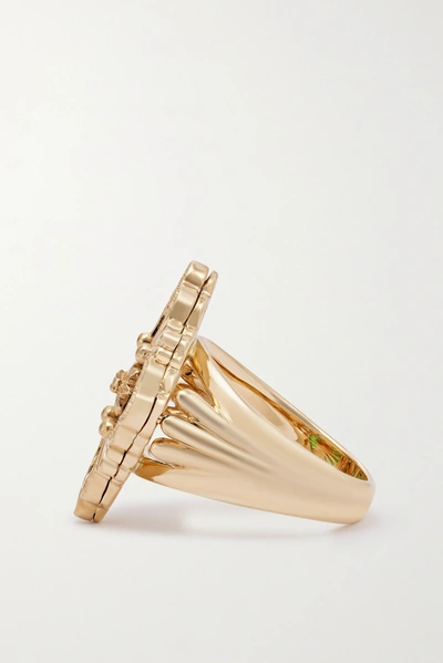 Shop Buccellati Opera Tulle 18-karat Gold Enamel Ring