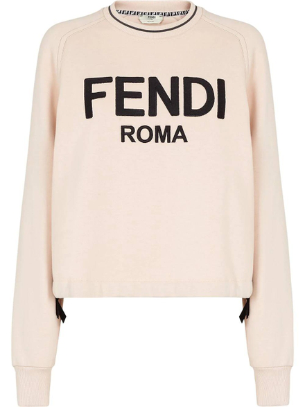 Fendi Roma Logo Sweater Snake Pink | ModeSens