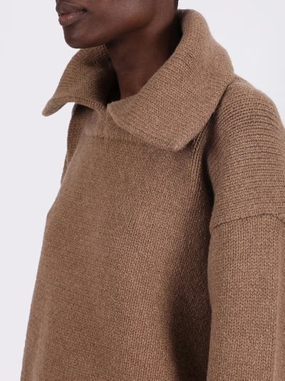 Shop Alexander Wang Brown Split Collar Jumper Sweater