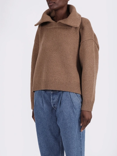 Shop Alexander Wang Brown Split Collar Jumper Sweater