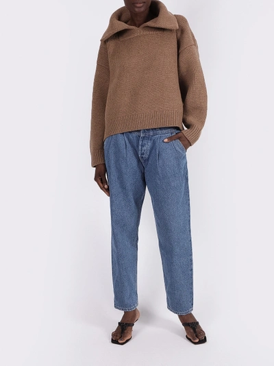 Shop Alexander Wang Brown Split Collar Jumper Sweater