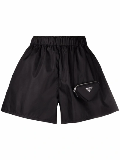 Shop Prada Pocket-detailed Re-nylon Shorts In Nero